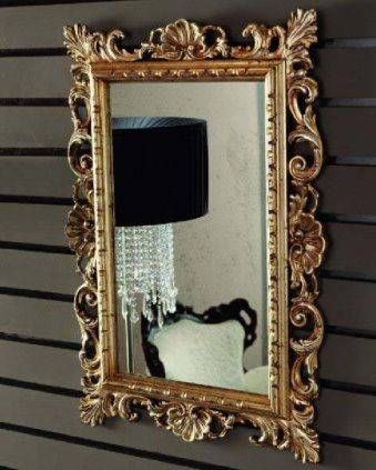 Wall Mounted Mirror / Classic / Rectangular / Golden – Fu Cl (View 3 of 15)
