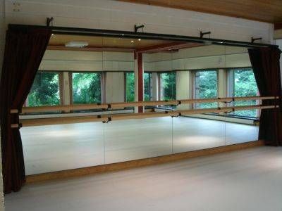 Wall Mounted Mirrors And Curtains For Dance Studios Inside Dance Studio Wall Mirrors (View 4 of 15)