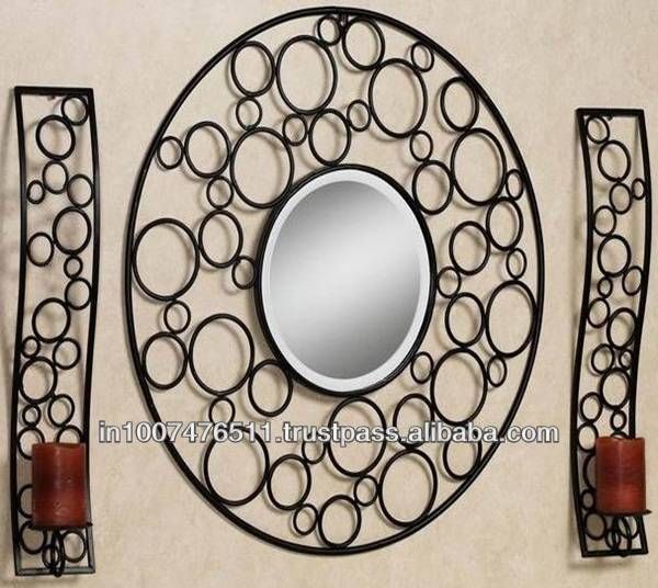 Wrought Iron Design Decorative Wall Mirror, Wrought Iron Design Intended For Wrought Iron Wall Mirrors (Photo 3 of 15)