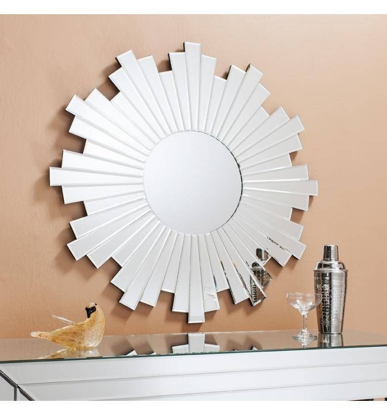 Zamora Frameless Shaped Sun Wall Mirror – £ (View 2 of 15)