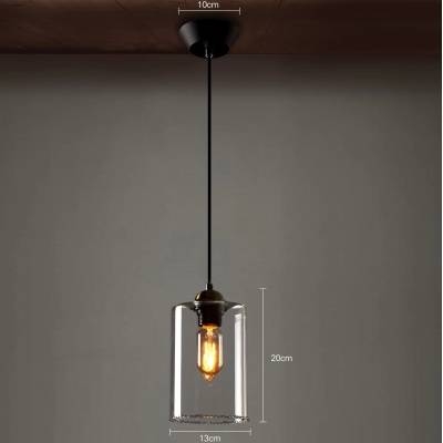 1 Light Led Mini Pendant Light With Cylindrical Shade In Clear With Latest Clear Glass Mini Pendant Lights (Photo 1 of 15)