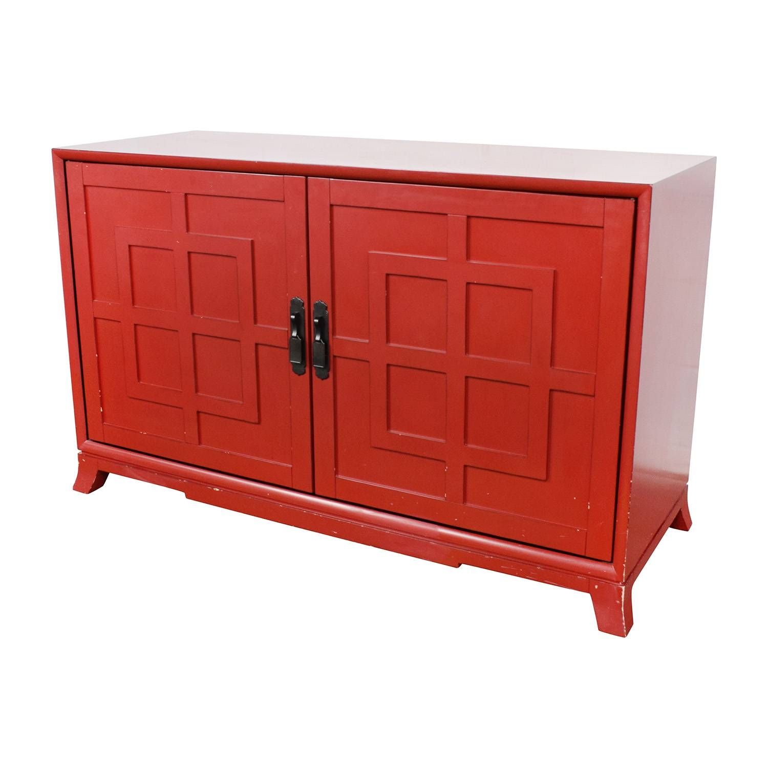 83% Off – Crate And Barrel Crate & Barrel Red Media Storage / Storage In Current Crate And Barrel Sideboards (Photo 7 of 15)