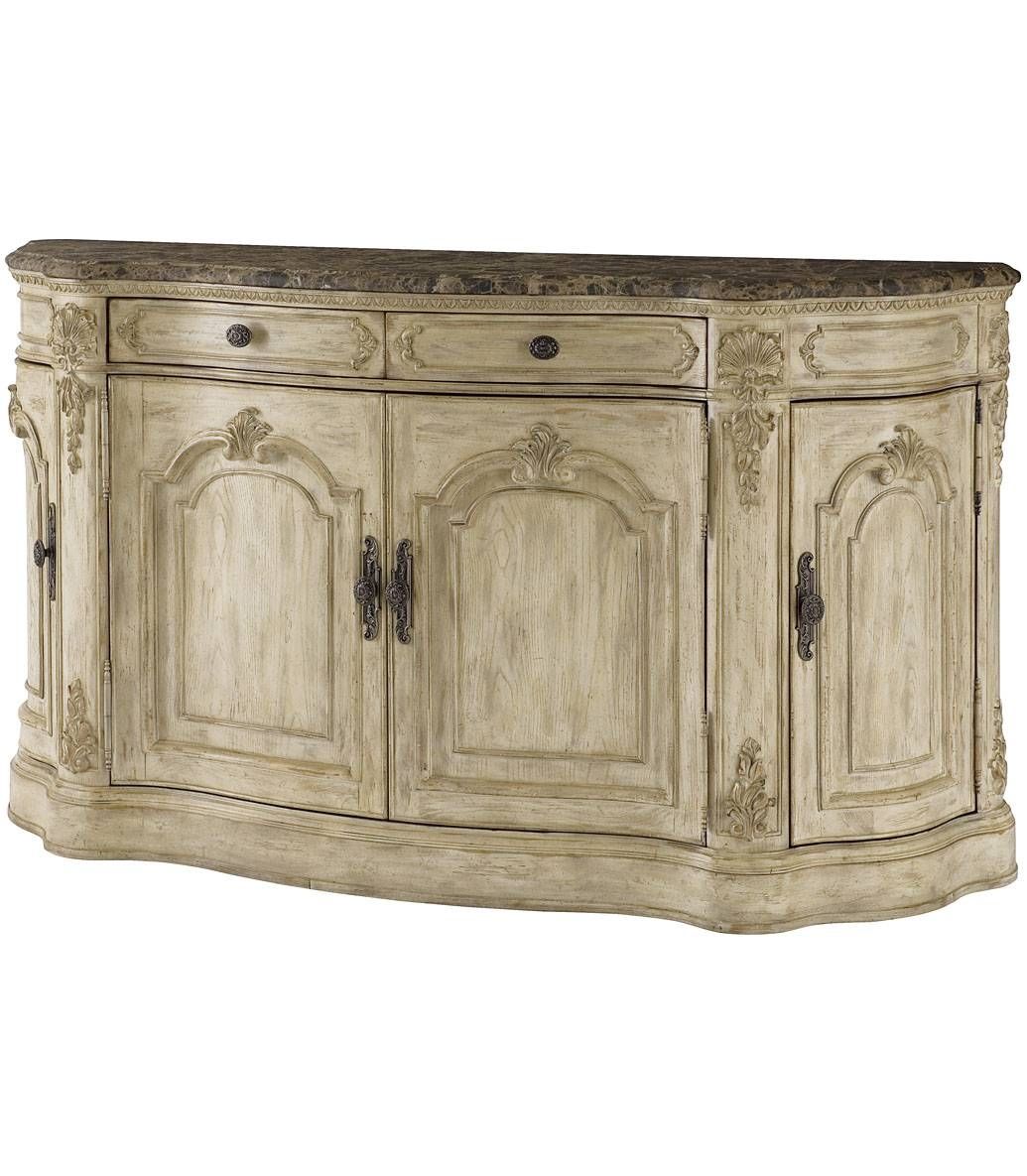 Antique French Country Dinette Decor With Adjustable Shelf Buffet Pertaining To Newest Sideboards With Marble Tops (View 14 of 15)