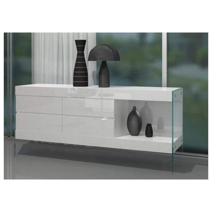 Aura Floating White Buffetvig Furniture – All World Furniture Inside Most Popular White Sideboard Tables (Photo 5 of 15)