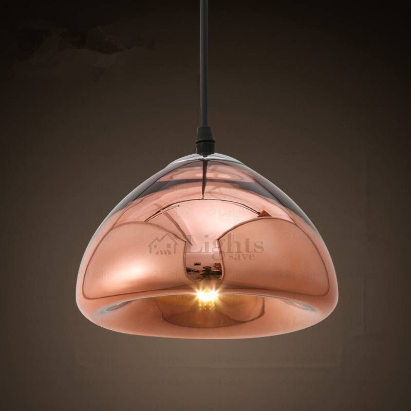 Brief Rose Gold Jellyfish Shape Glass Shade Pendant Lights Pertaining To Latest Gold Glass Pendant Lights (Photo 1 of 15)