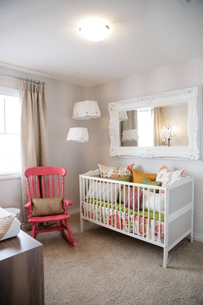 Colorful Mirror Nursery Shabby Chic Style With Carved Wood Girls With Newest Nursery Pendant Lights (View 13 of 15)