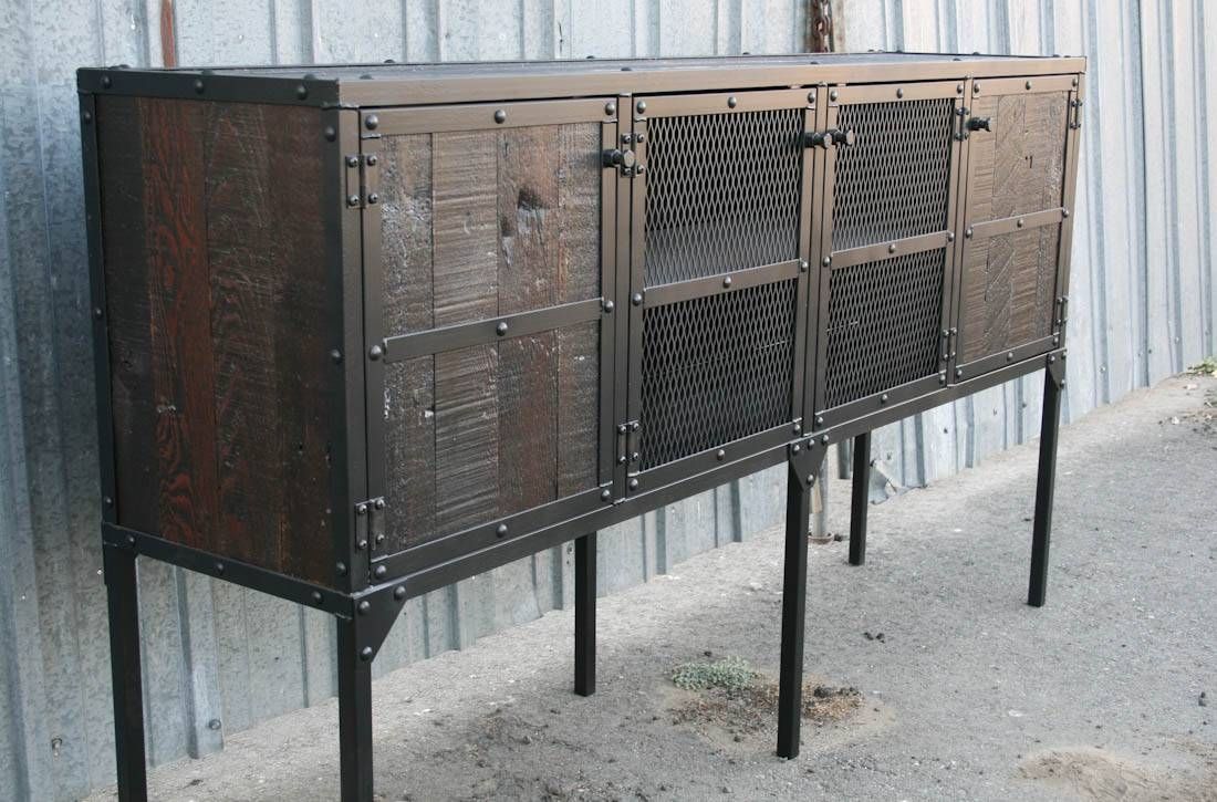 Combine 9 | Industrial Furniture – Tall Leg Reclaimed Wood Buffet Inside Most Current Reclaimed Sideboards (Photo 2 of 15)