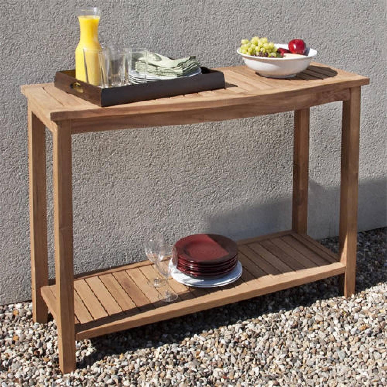 Console Tables : Outdoor Buffet Console Table For Bbq Party Blue Intended For 2018 Outdoor Sideboards With Console Table (View 6 of 15)