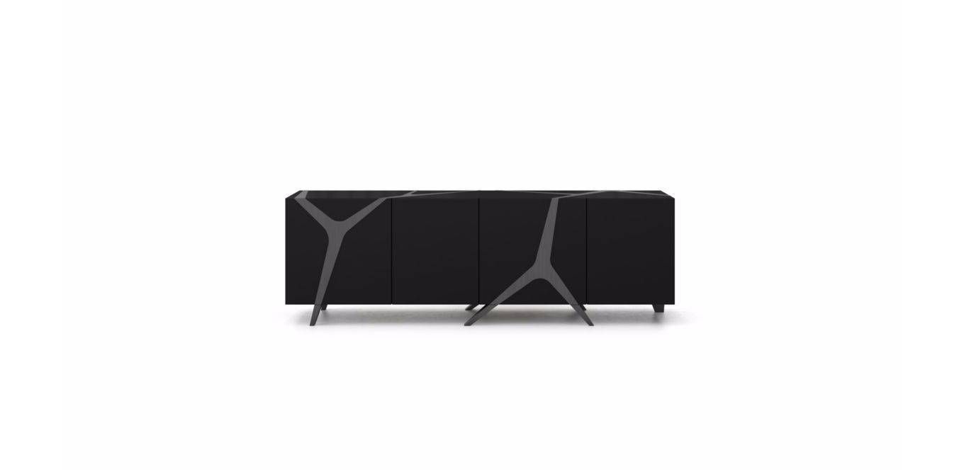 Contemporary Sideboard / Oak / White / Black – Mangrovemarco With Regard To Best And Newest Roche Bobois Sideboards (View 10 of 15)