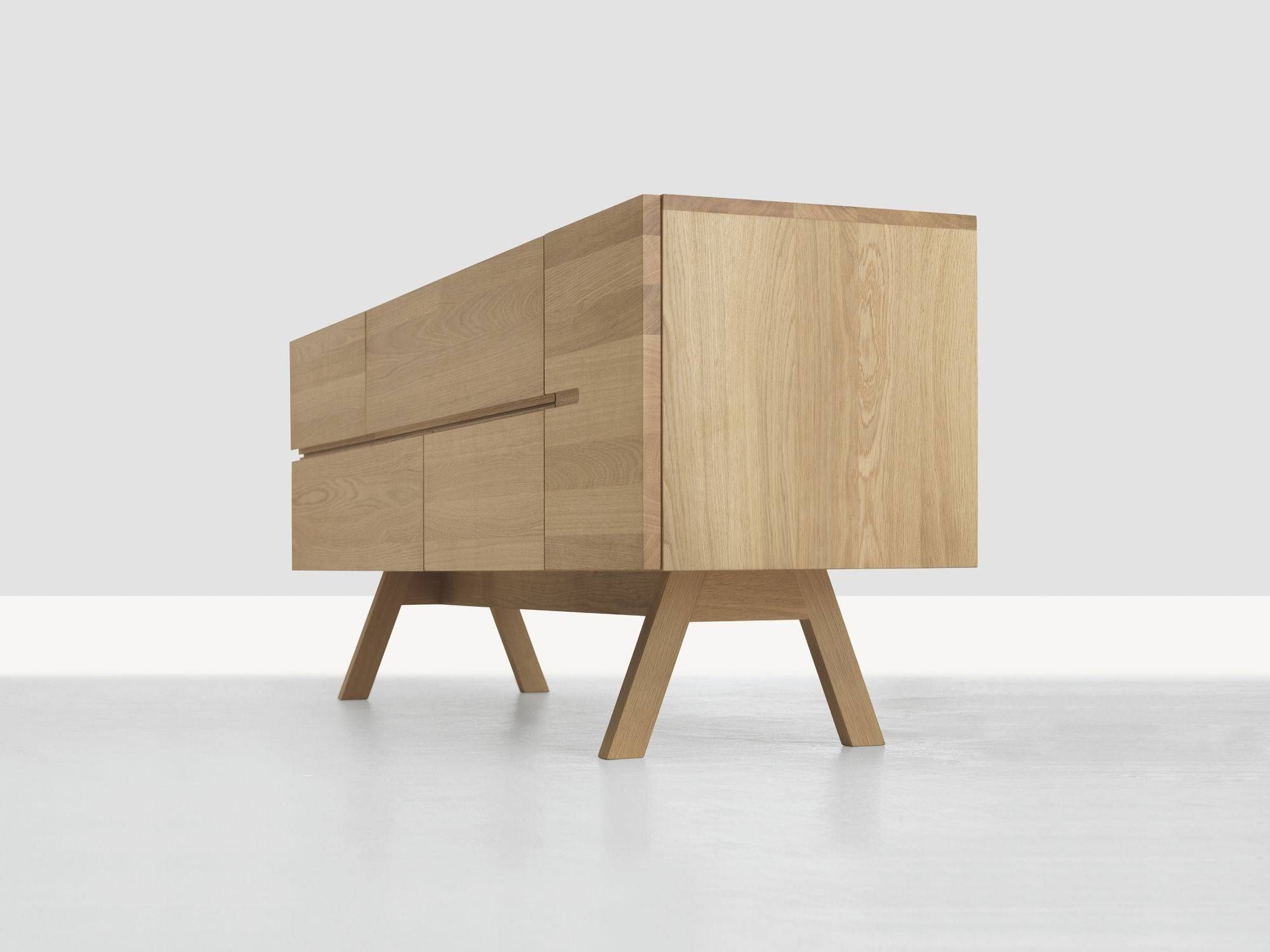 Contemporary Sideboard / Solid Wood – Low Atelierformstelle In Most Current Low Wooden Sideboards (Photo 7 of 15)