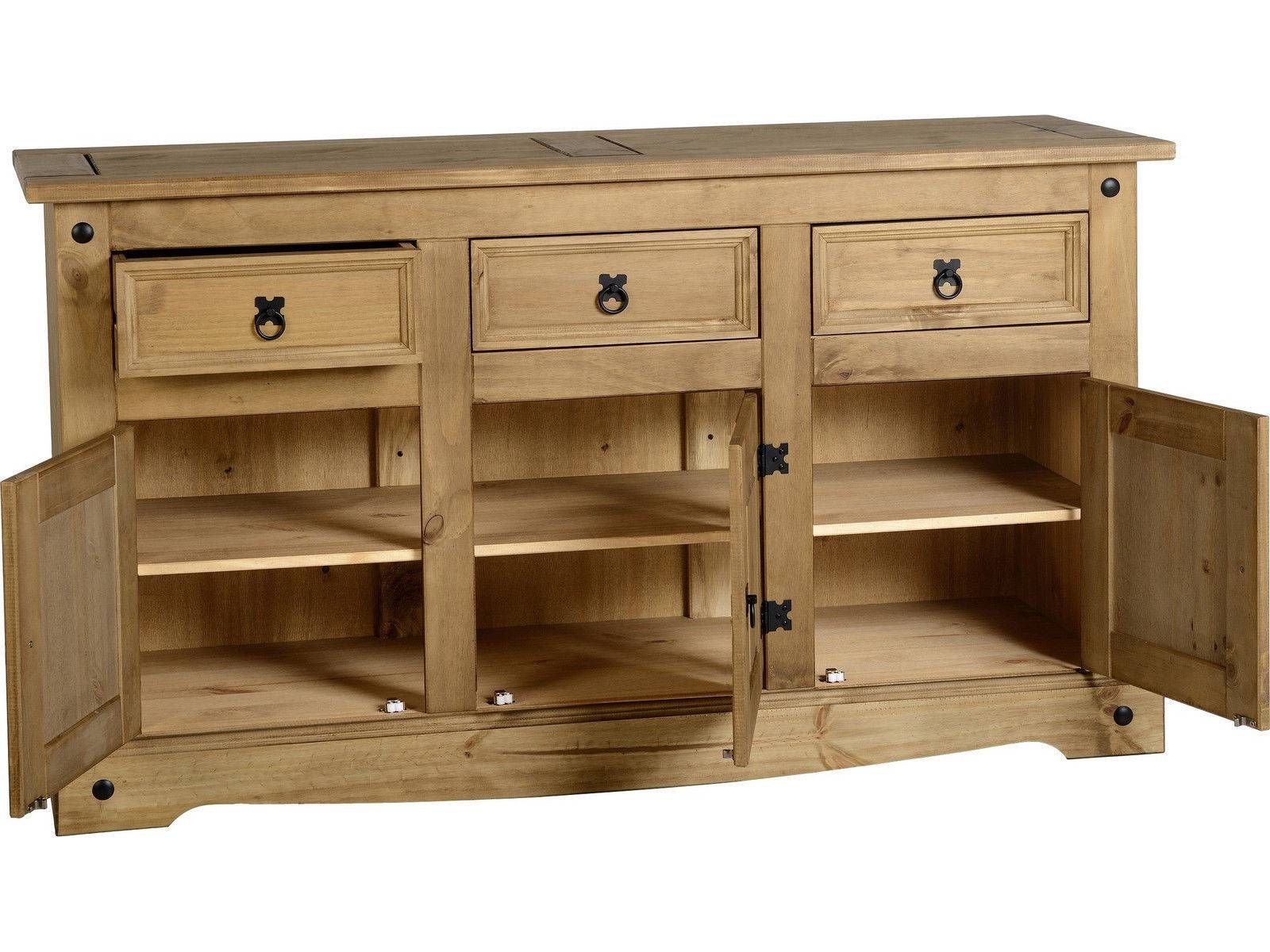 Corona Mexican Pine Sideboards 3 Door 3 Draw Sideboard – One Stop Pertaining To Most Recent Mexican Pine Sideboards (View 8 of 15)