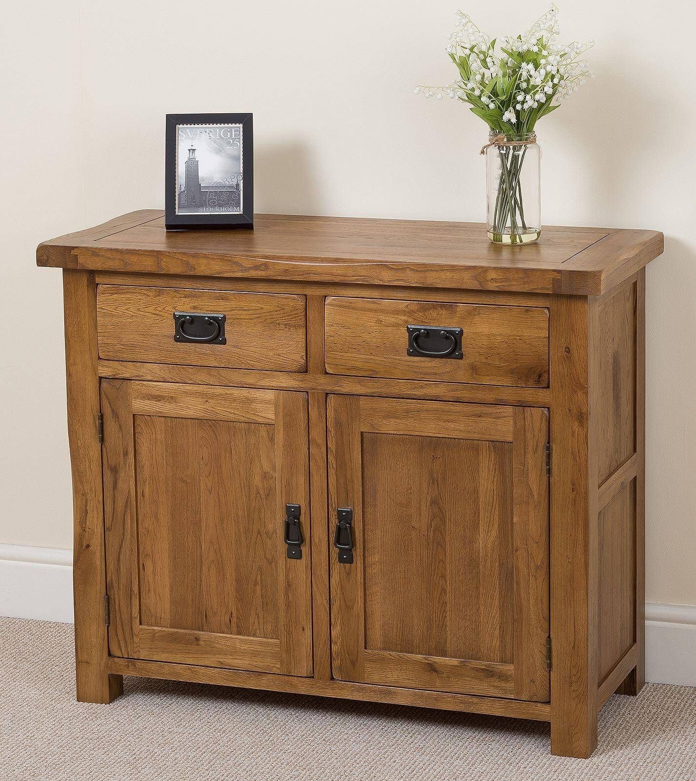 Cotswold Rustic Small Oak Sideboard | Free Uk Delivery In Latest Oak Furniture Sideboards (View 4 of 15)