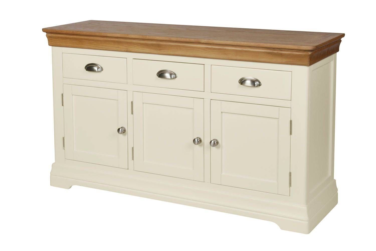 Country Oak Farmhouse 140cm Cream Painted Sideboard Inside Recent Farmhouse Sideboards (Photo 14 of 15)
