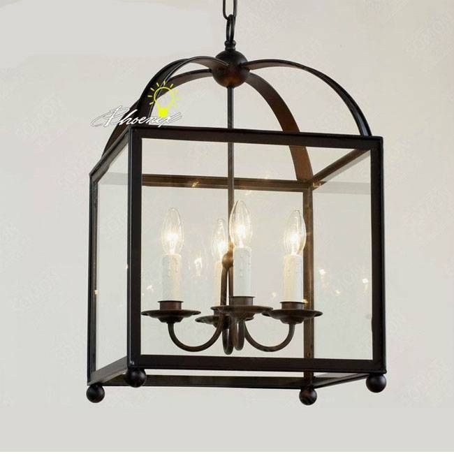 Country Square Iron And Clear Glass Shape Pendant Lighting 8278 For Best And Newest Country Pendant Lighting (View 10 of 15)