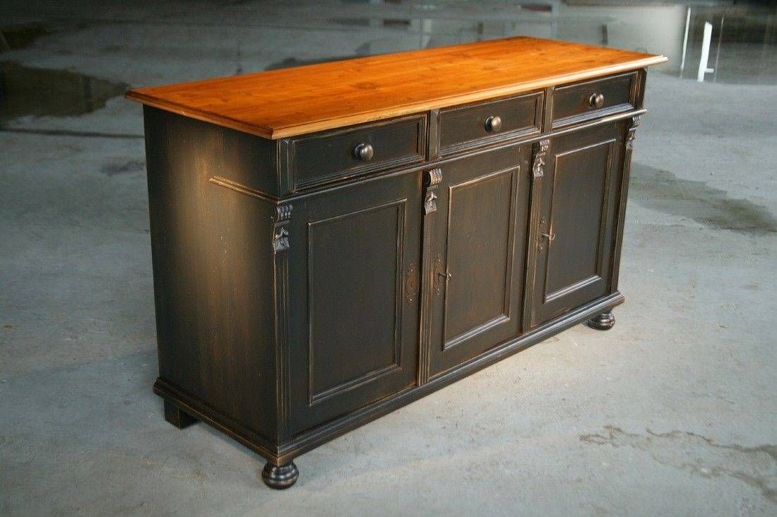 Custom Made Black Kitchen Island From Reclaimed Pine Sideboard For 2018 Reclaimed Sideboards (View 9 of 15)