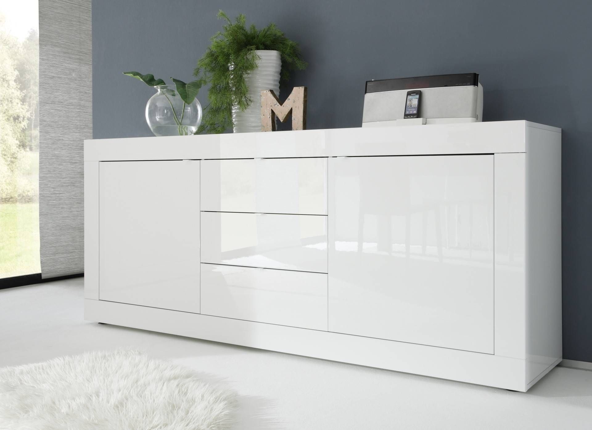 Dolcevita Three Door Sideboard In White Gloss – Sideboards – Sena Within Latest High White Gloss Sideboards (View 14 of 15)