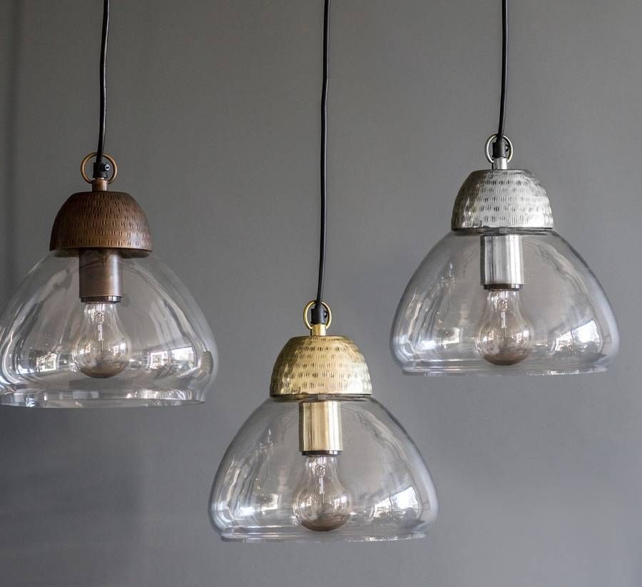 Etched Metal And Glass Pendant Lightsthe Forest & Co Within Most Popular Gold Glass Pendant Lights (View 3 of 15)