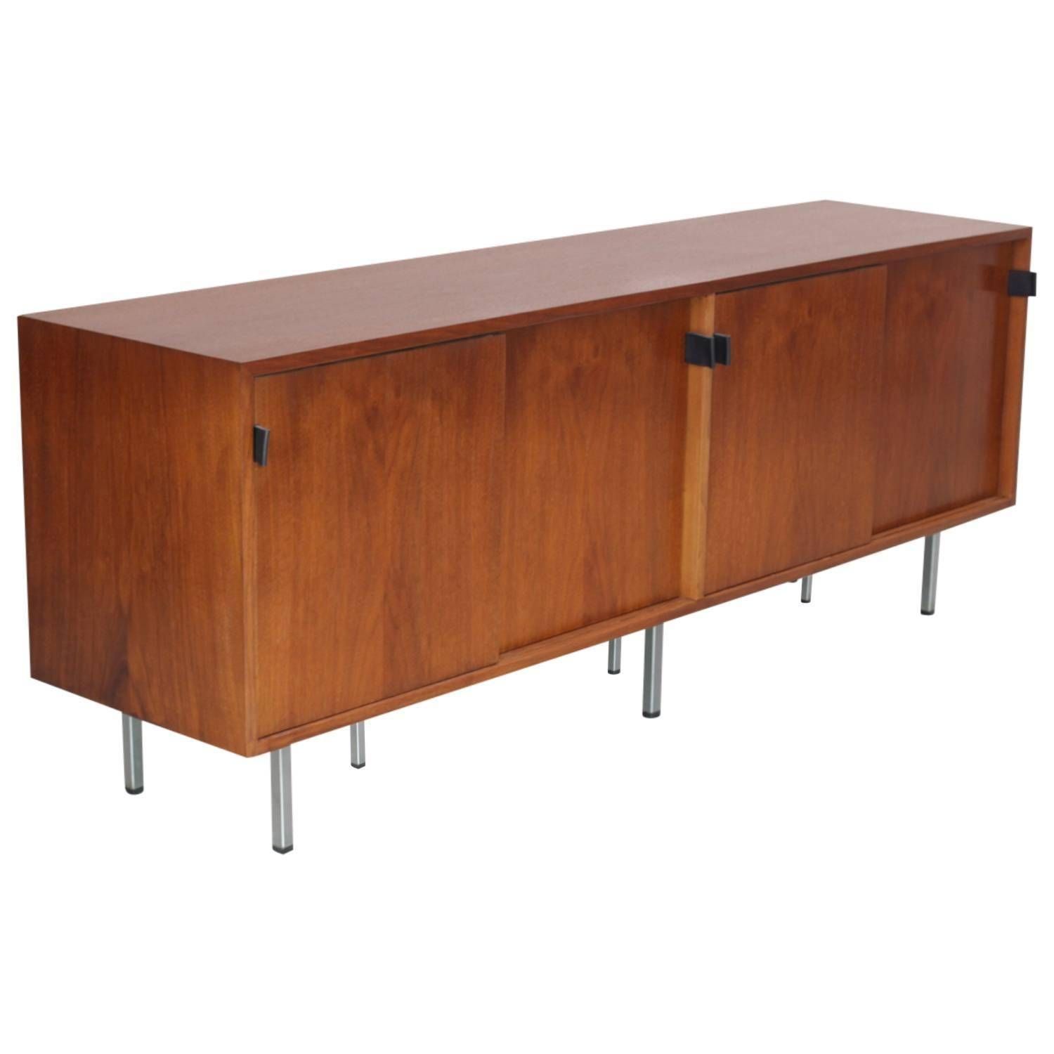 Florence Knoll Credenza Sideboard Walnut With Leather Pulls For In 2017 Florence Knoll Sideboards (View 13 of 15)