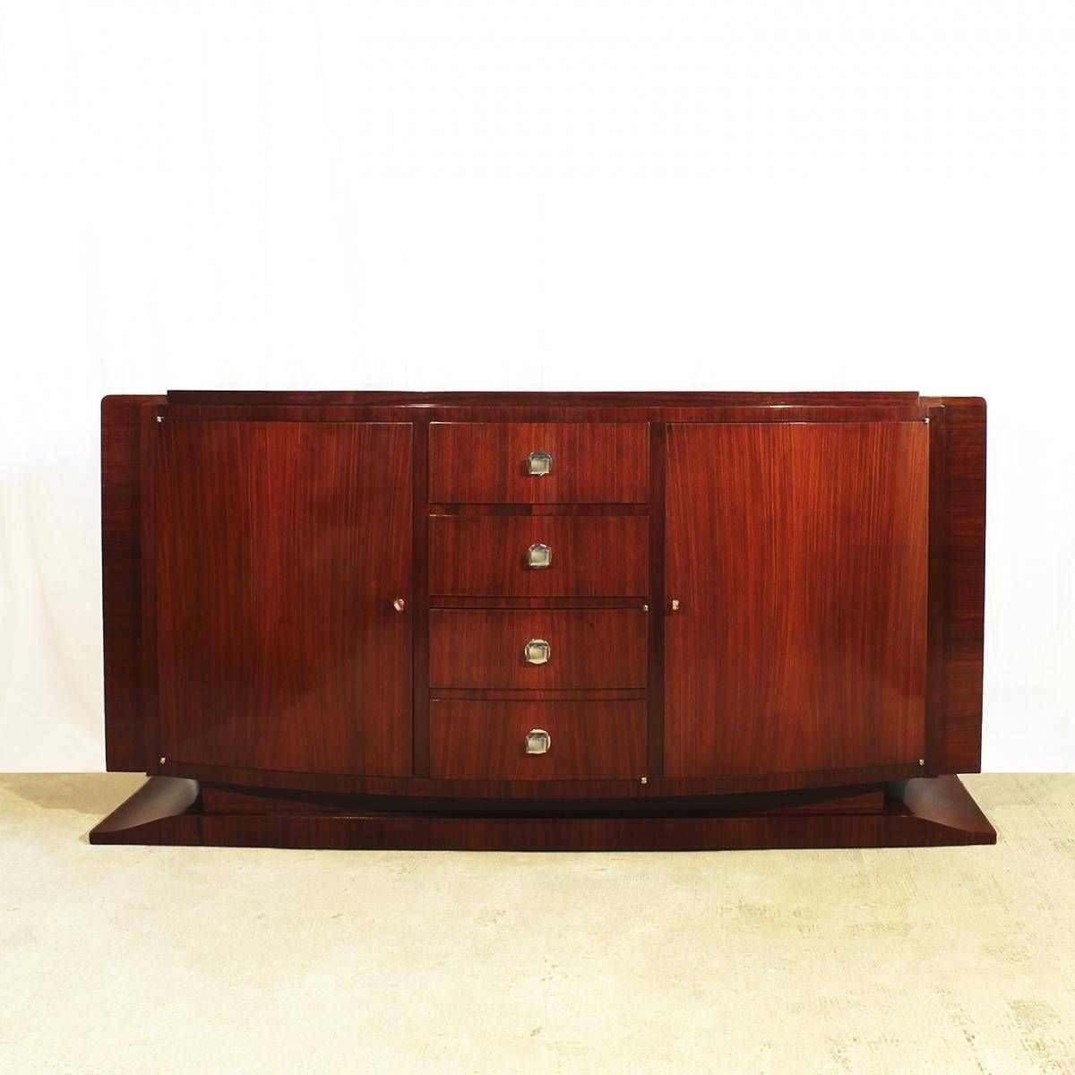 French Art Deco Mahogany & Rosewood Sideboard, 1930s For Sale At Inside Latest Art Deco Sideboards (View 7 of 15)