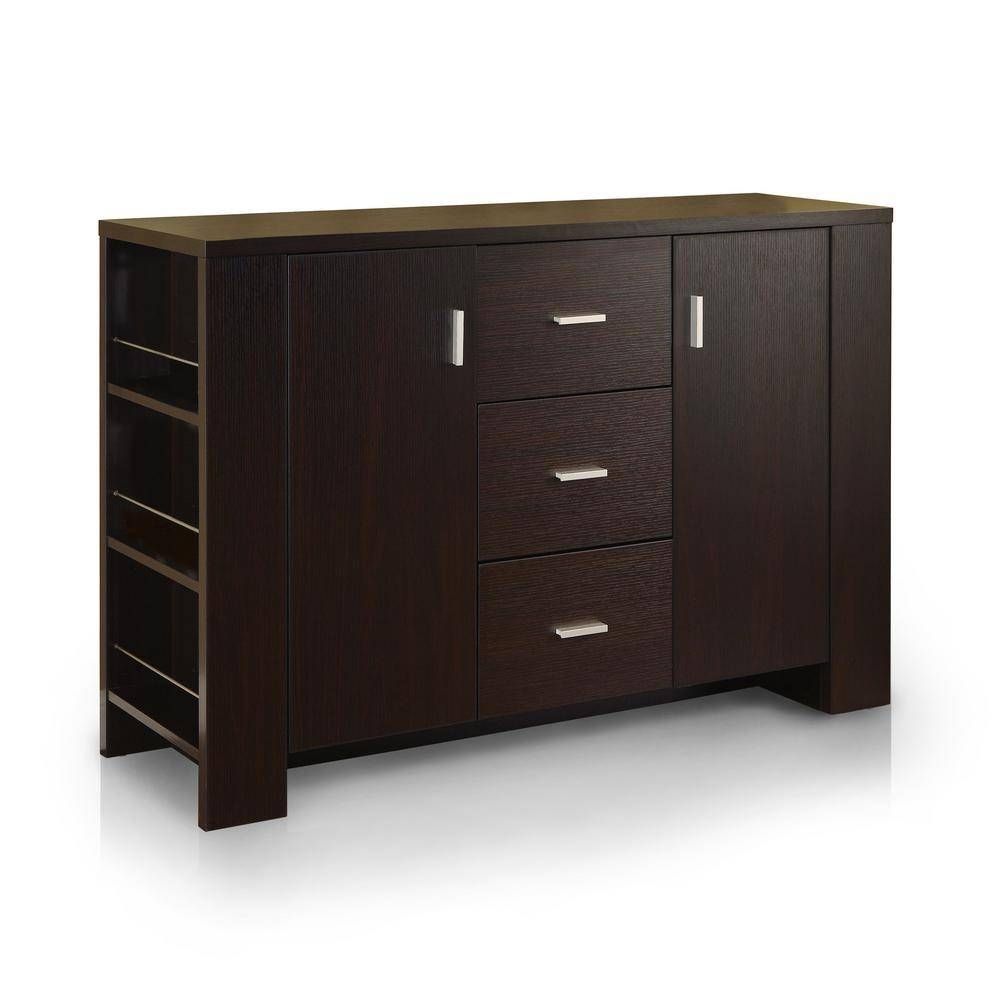 Furniture Of America Bessa Cappuccino Buffet Id 11424 – The Home Depot Regarding Latest Sideboards And Buffets (Photo 3 of 15)