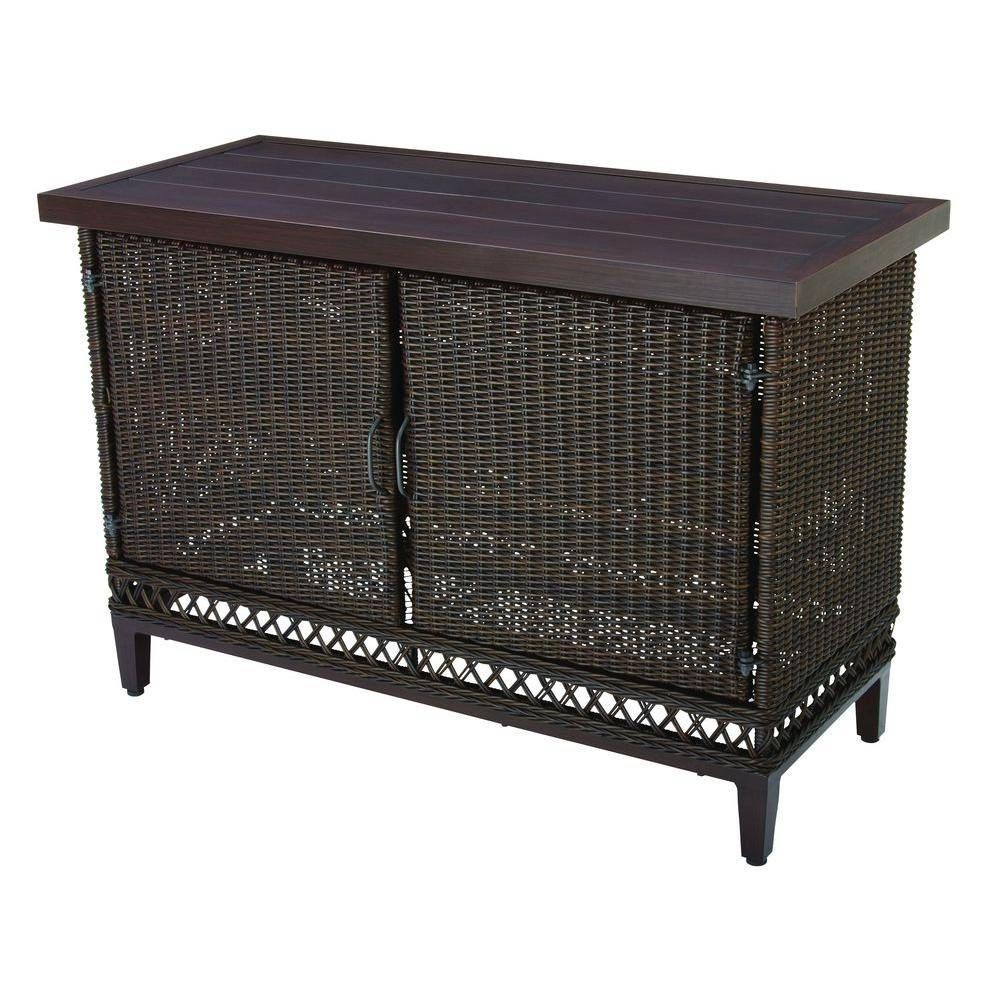 Hampton Bay Woodbury Patio Buffet Dy9127 Buffet – The Home Depot Inside Recent Outdoor Sideboard Tables (Photo 14 of 15)