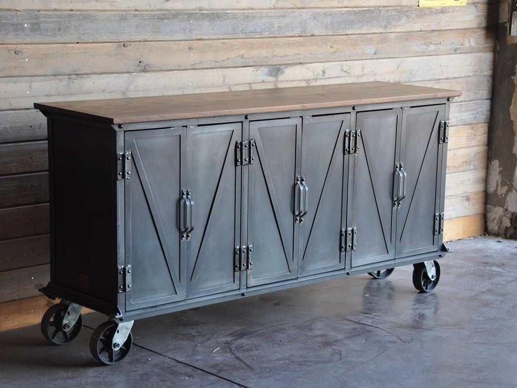 Industrial Sideboard On Wheel : Creates The Perfect Recipe For With Regard To Newest Industrial Sideboards (View 2 of 15)