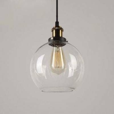 Industrial Style Clear Glass Globe Led Mini Pendant Lighting Inside 2018 Glass Pendant Lighting Fixtures (Photo 12 of 15)