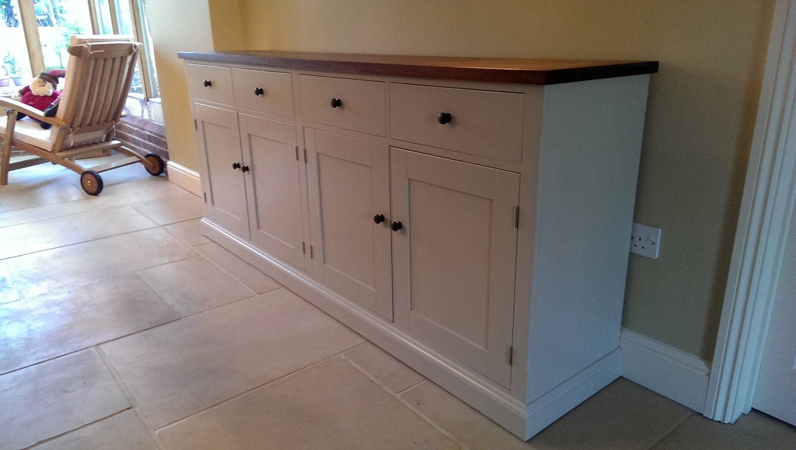 Large Painted Sideboard With Oak Top – Bespoke Kitchen And Dining In Most Up To Date Large Sideboards (View 9 of 15)