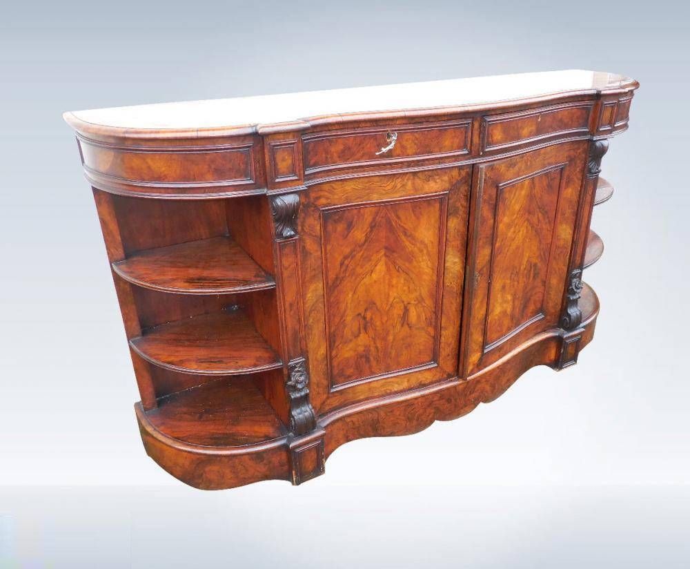 Large Victorian Walnut Credenza Sideboard Throughout 2017 Credenza Sideboards (View 13 of 15)