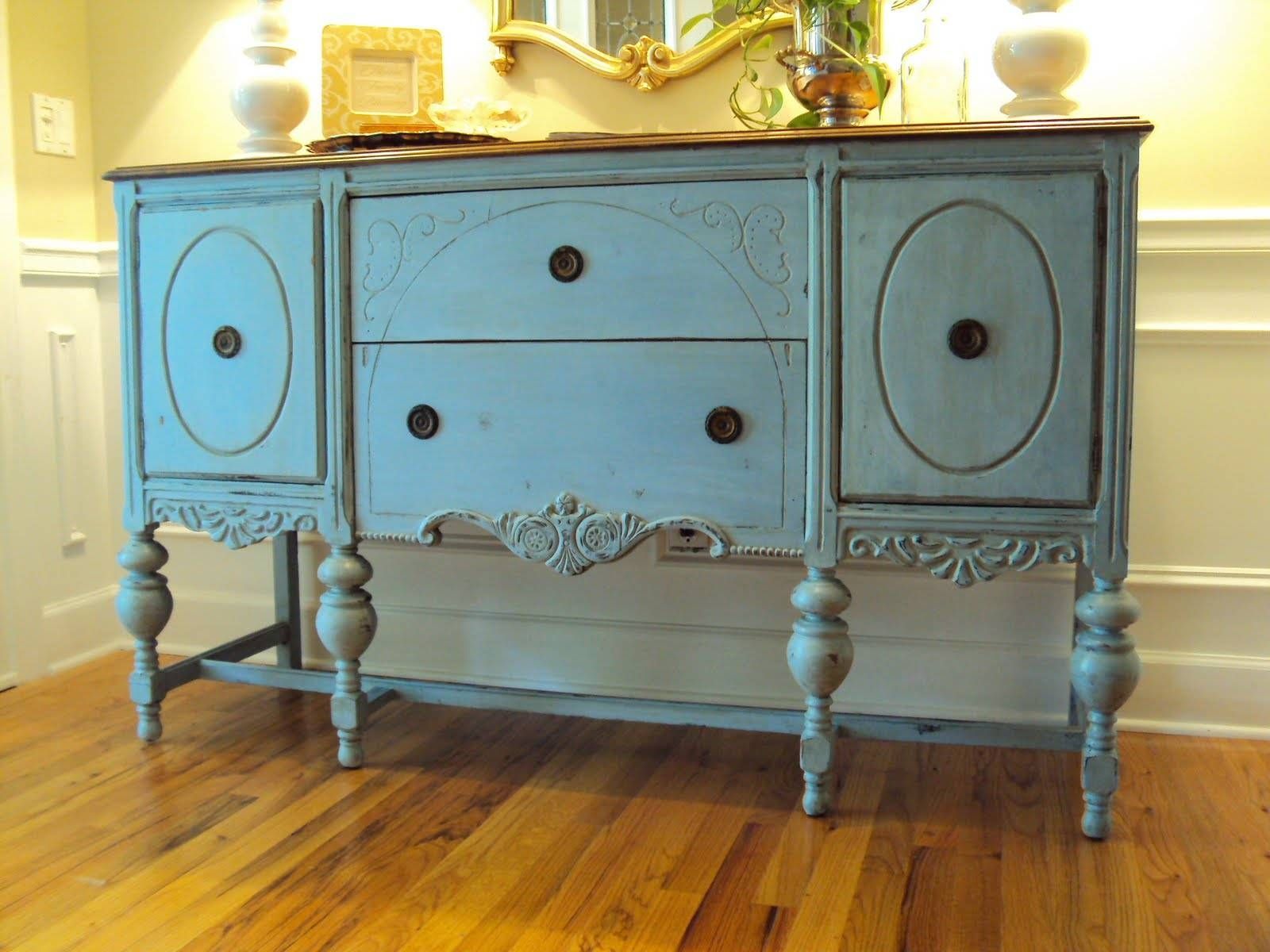 Light Of The Home: My Louis Blue Chalk Paint Buffet Regarding Latest Chalk Painted Sideboards (Photo 14 of 15)