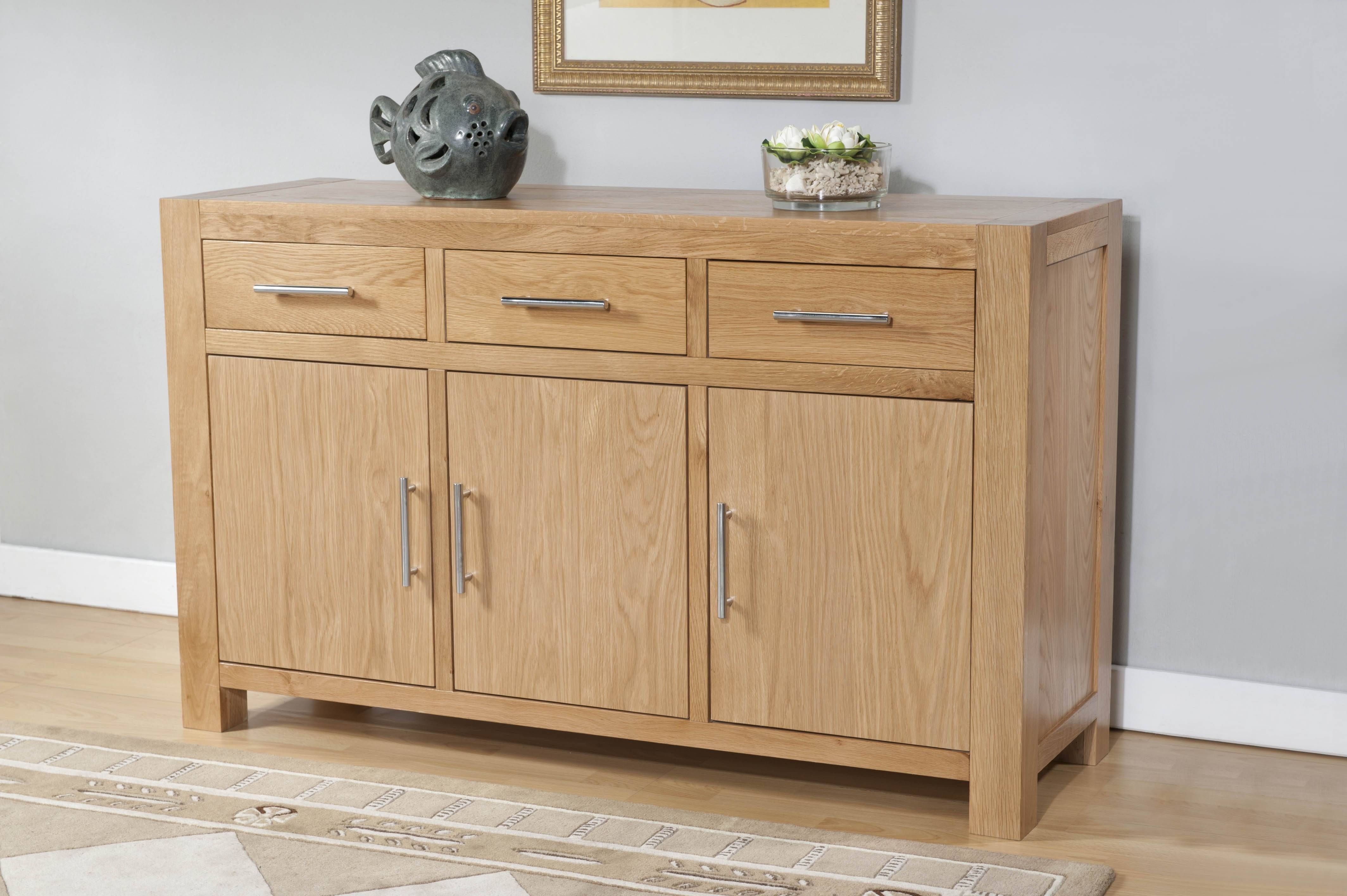 Milano Oak 3 Door 3 Drawer Large Sideboard | Oak Furniture Solutions For Most Recent Sideboards With Drawers (View 3 of 15)