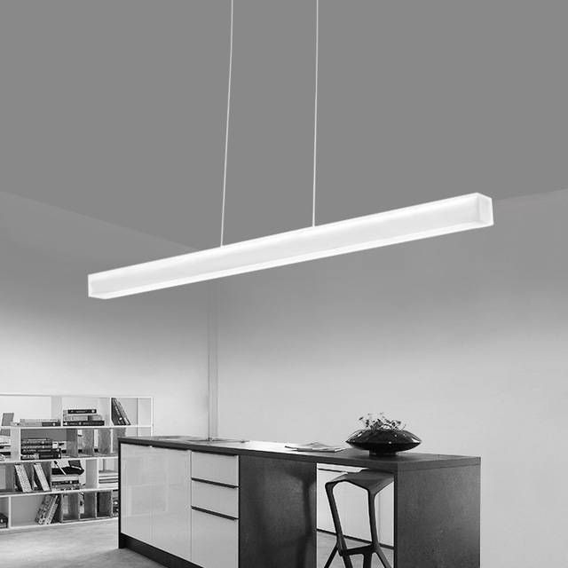 Modern Frameless Acrylic Led Pendant Light Creative Simple Linear Inside Current Long Hanging Pendant Lights (View 10 of 15)