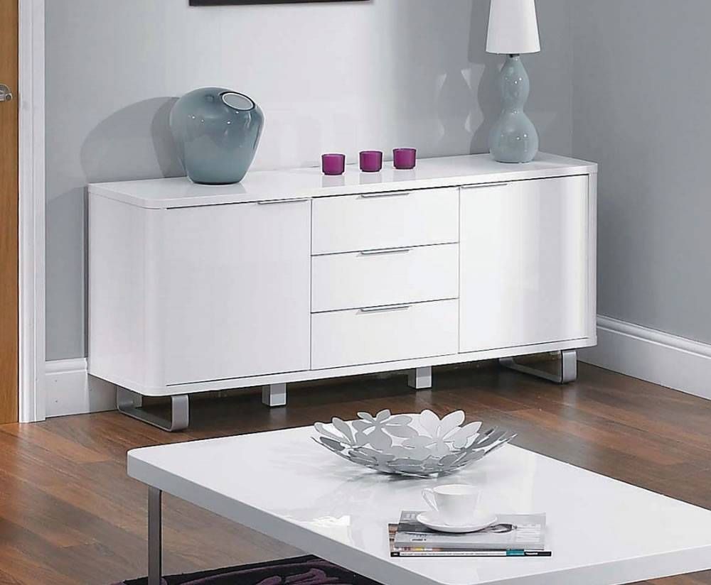 Mya White High Gloss Sideboard – Uk Delivery For Most Recently Released High White Gloss Sideboards (View 5 of 15)