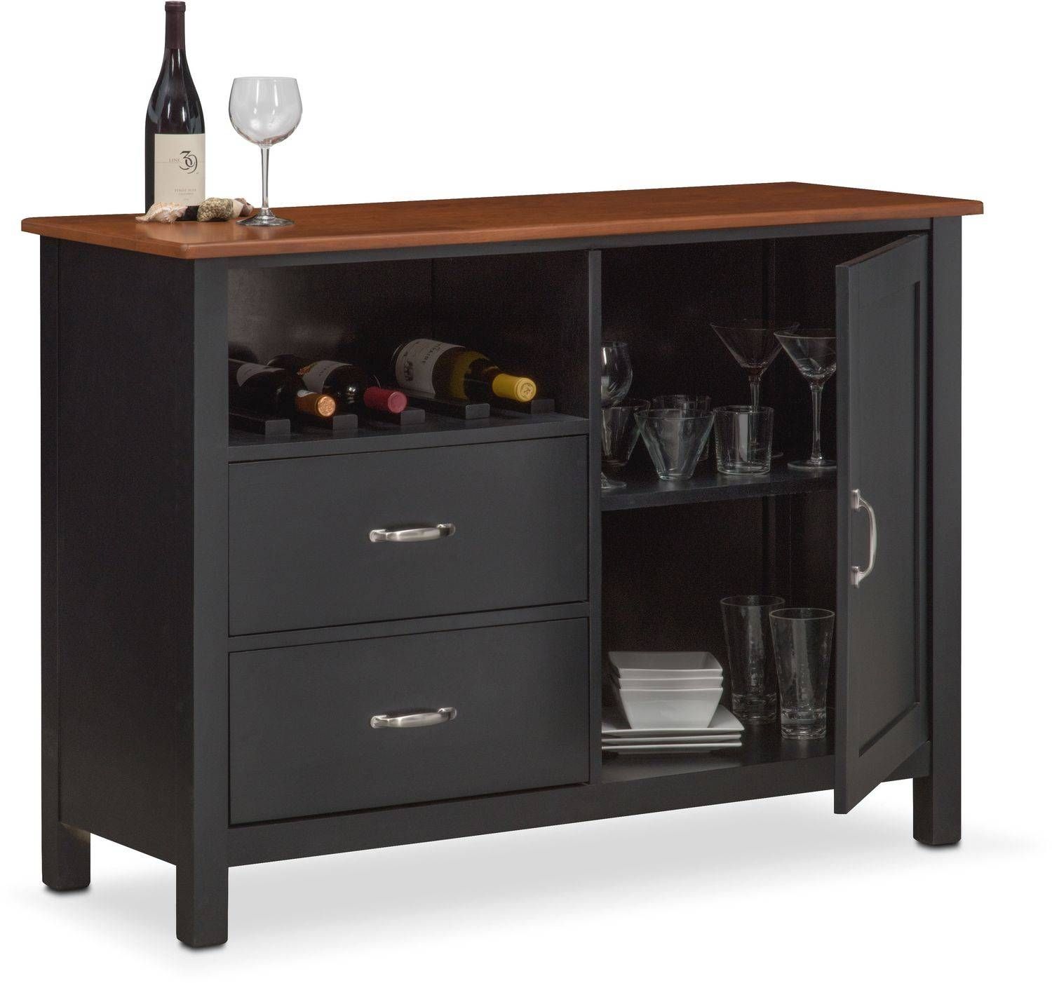 Nantucket Sideboard – Black And Cherry | Value City Furniture And Inside Current Sideboard Furniture (Photo 1 of 15)