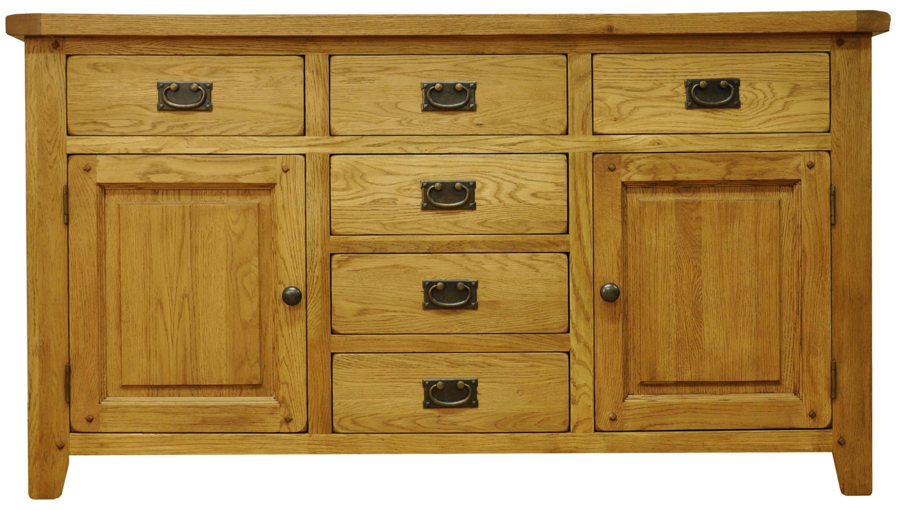 Oldbury Rustic Oak Sideboard With 2 Doors And 6 Drawersstanton In Most Current Rustic Oak Large Sideboards (Photo 2 of 15)
