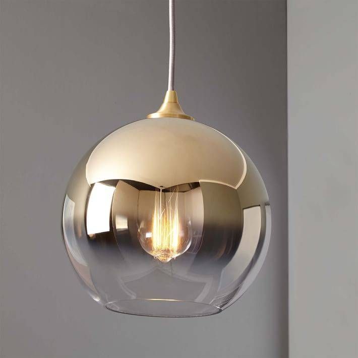 Ombre Mirrored Pendant | West Elm In Recent Gold Glass Pendant Lights (View 8 of 15)