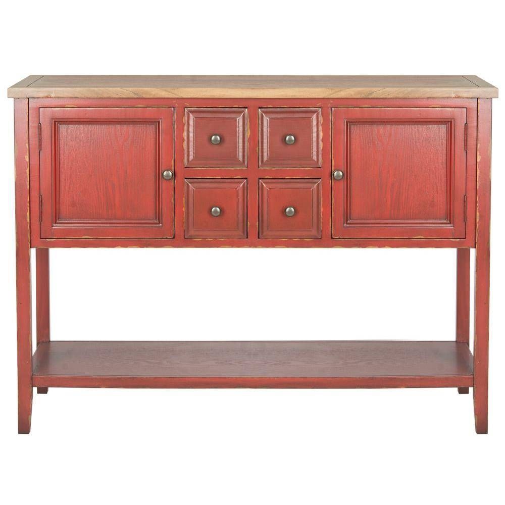 Safavieh Charlotte Egyptian Red Buffet With Storage Amh6517f – The Pertaining To Most Up To Date Red Sideboards Buffets (Photo 14 of 15)