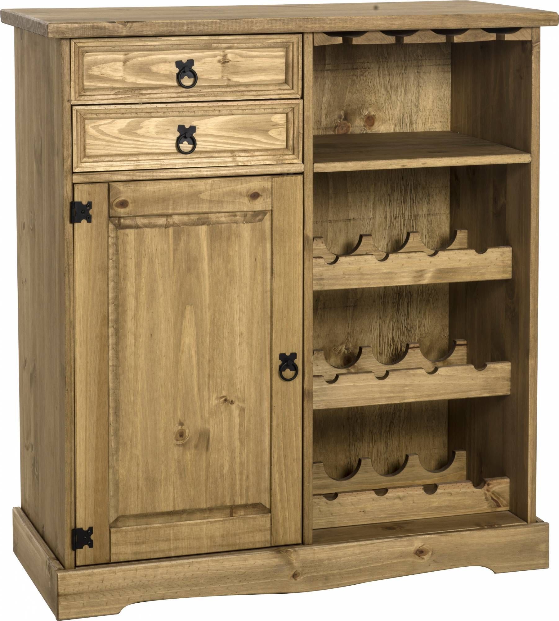 Seconique Corona Mexican Pine Sideboard & Wine Rack Unit – Wine Inside Best And Newest Mexican Pine Sideboards (Photo 10 of 15)