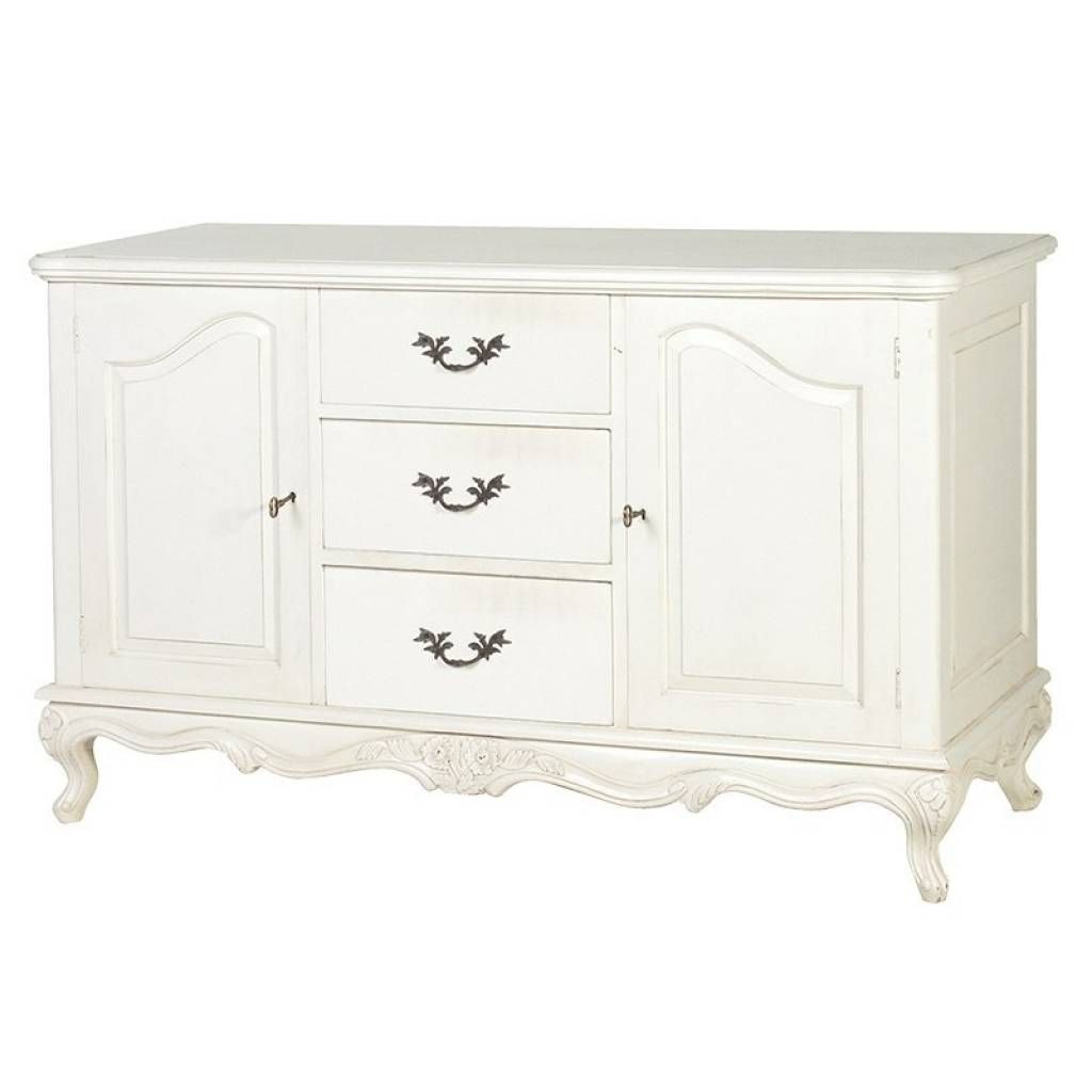 Sideboard Chateau Antique White 3 Drawer French Sideboard | French Within Latest French Sideboards (View 15 of 15)