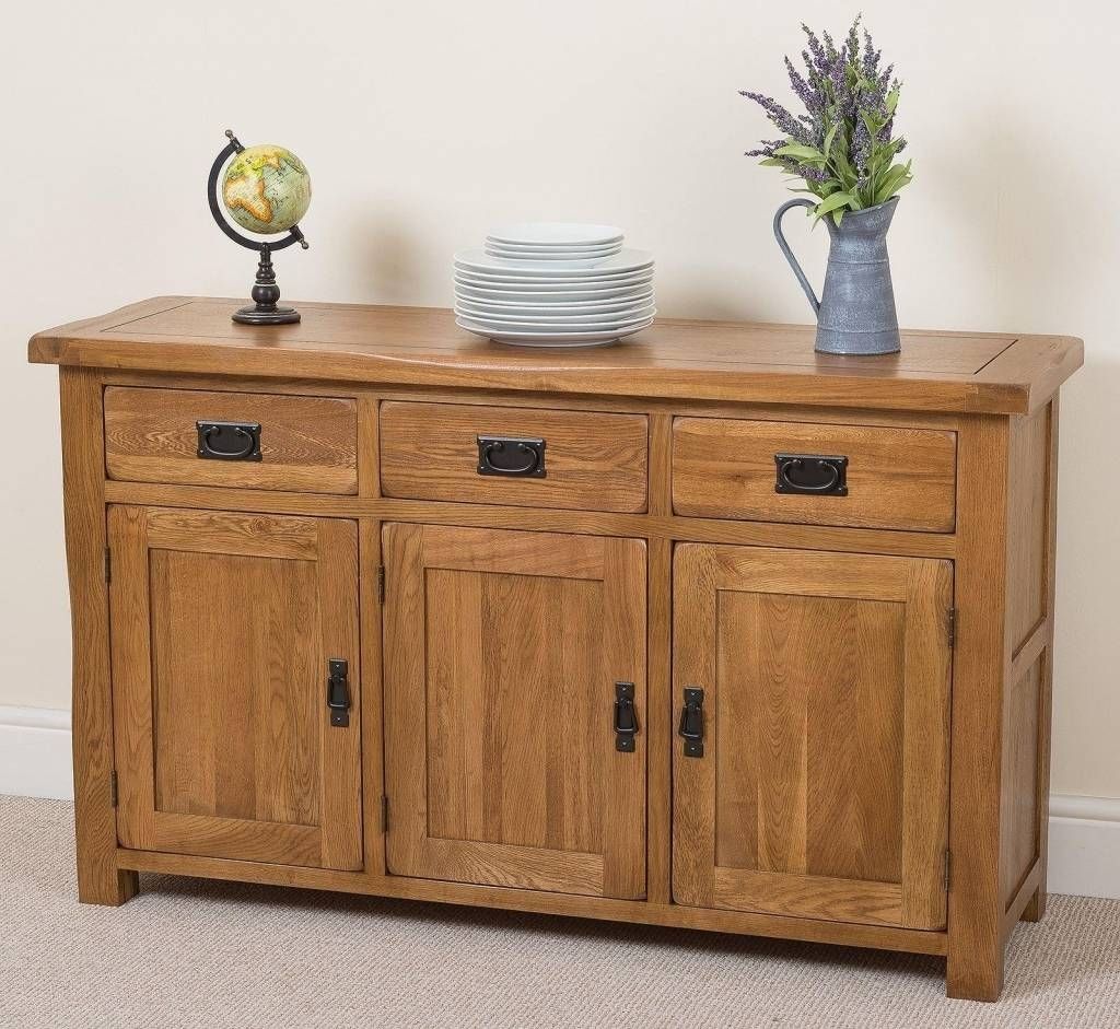 Sideboard Cotswold Rustic Solid Oak Large Sideboard | Oak Inside 2017 Extra Large Oak Sideboards (Photo 12 of 15)