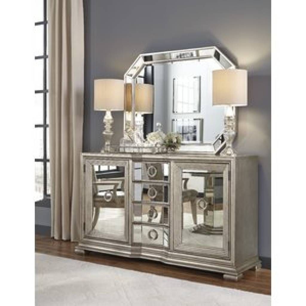 Sideboard Mirrored Sideboard & Buffet Tables You'll Love | Wayfair Within Most Recently Released Mirror Over Sideboards (Photo 13 of 15)