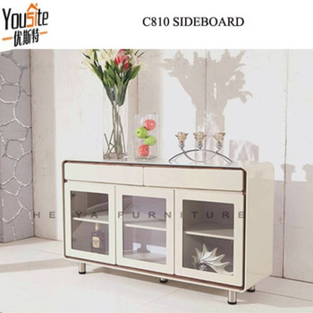 Sideboard Modern Cream Color High Gloss Sideboard With Glass Door For 2017 High Gloss Cream Sideboards (View 12 of 15)