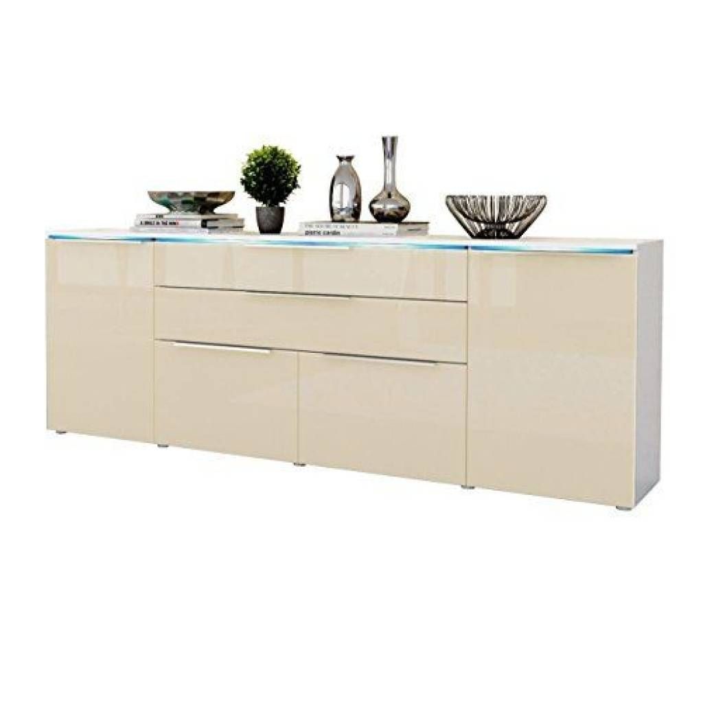 Sideboard Sideboard Cabinet Triest In White Matt / Cream High In 2018 High Gloss Cream Sideboards (Photo 8 of 15)
