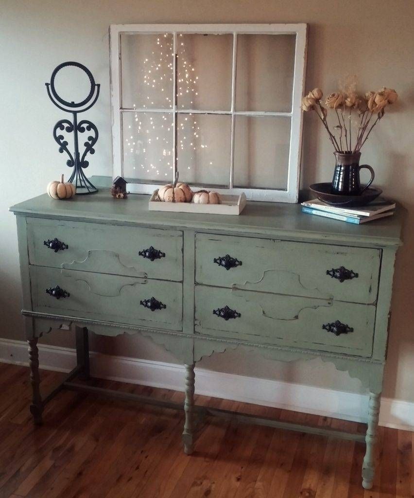 Sideboard Sold Example..refinshed Annie Sloan Chalk Paint Intended Pertaining To Most Recently Released Sage Green Sideboards (Photo 1 of 15)