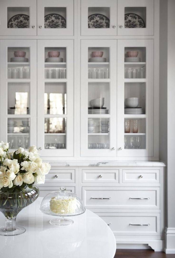Sideboards. Astounding White Hutch With Glass Doors: White Hutch Pertaining To 2017 White Sideboards With Glass Doors (Photo 15 of 15)
