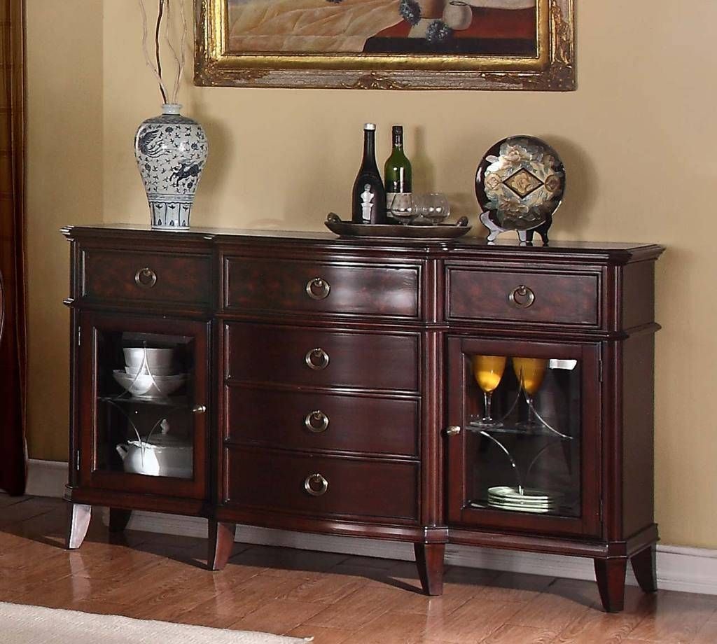 Sideboards: Marvellous Cherry Buffet Server Cherry Wood Buffet With Most Popular Cherry Sideboards (Photo 8 of 15)
