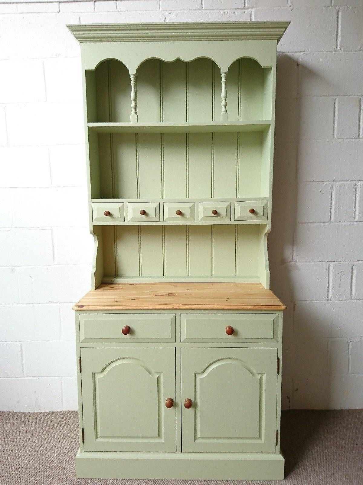 Small Kitchen Welsh Dresser In Farrow & Ball Cooking Apple Green Throughout 2018 Kitchen Dressers And Sideboards (Photo 8 of 15)
