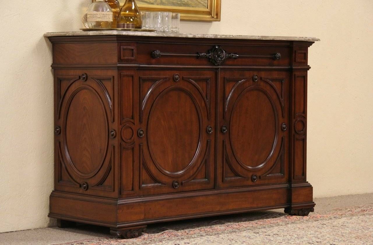 Sold – Victorian 1870's Austrian Marble Top Sideboard Or Server With Most Recently Released Marble Top Sideboards (View 4 of 15)