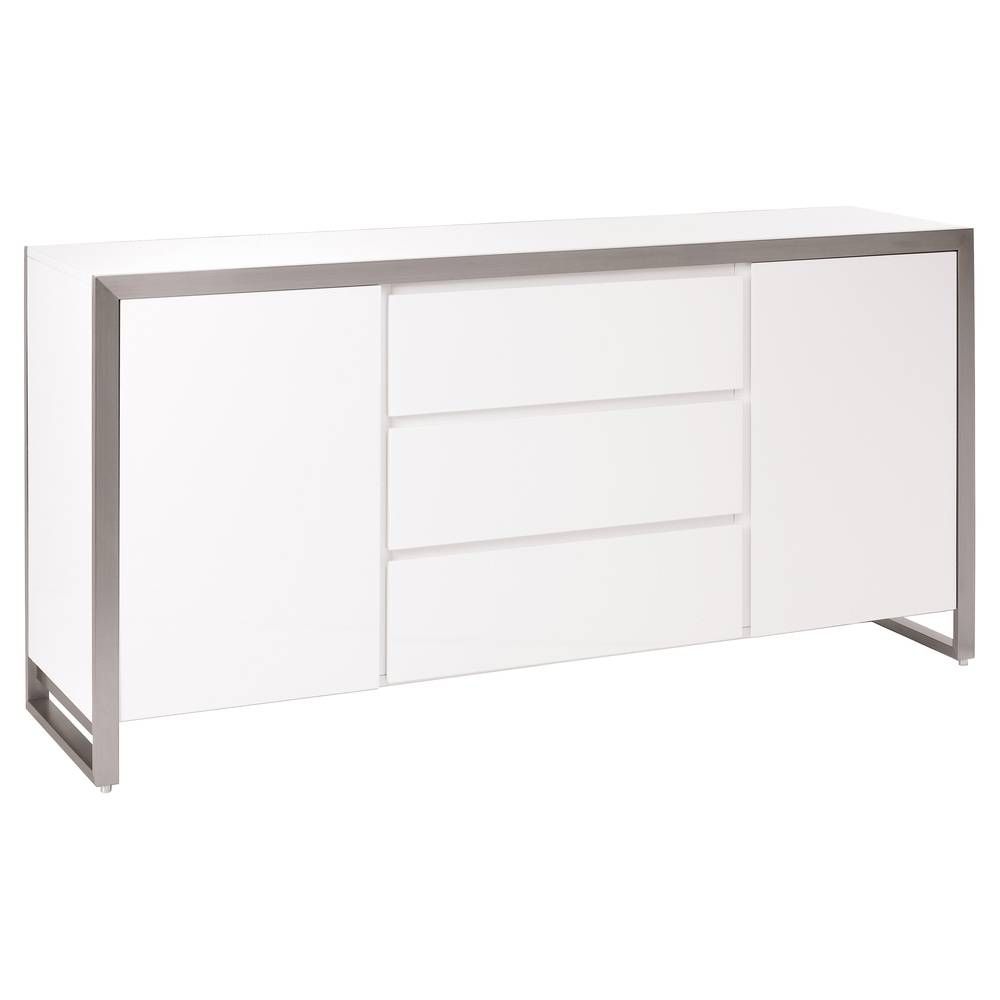 Steel Frame Gloss Sideboard White – Dwell With Regard To Most Current Uk Gloss Sideboards (Photo 4 of 15)
