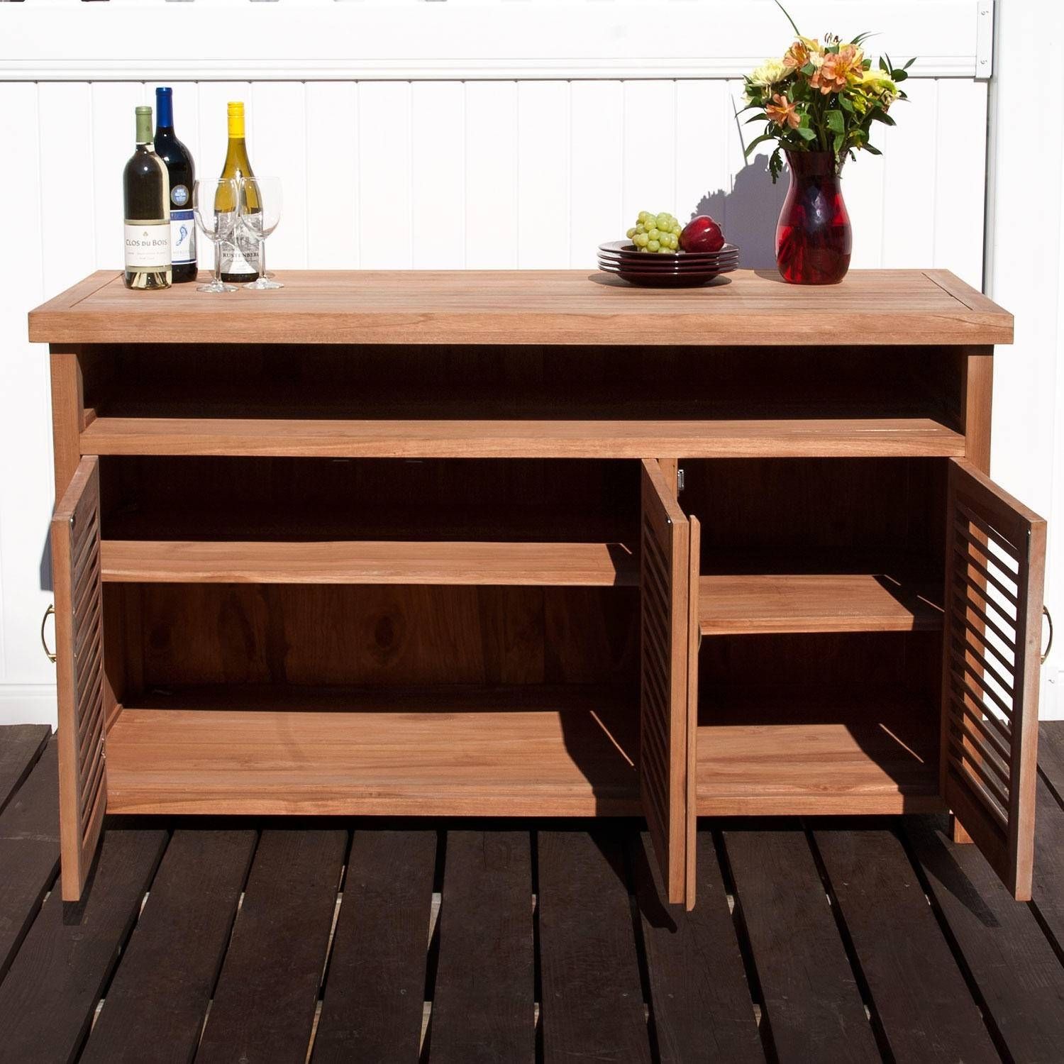 Teak Outdoor Buffet With Storage – Outdoor In Recent Outdoor Sideboard Tables (View 3 of 15)